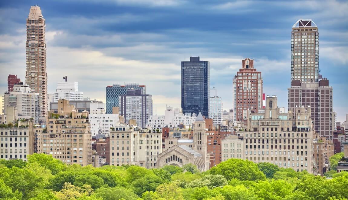 Upper East Side from Central Park in New York City.