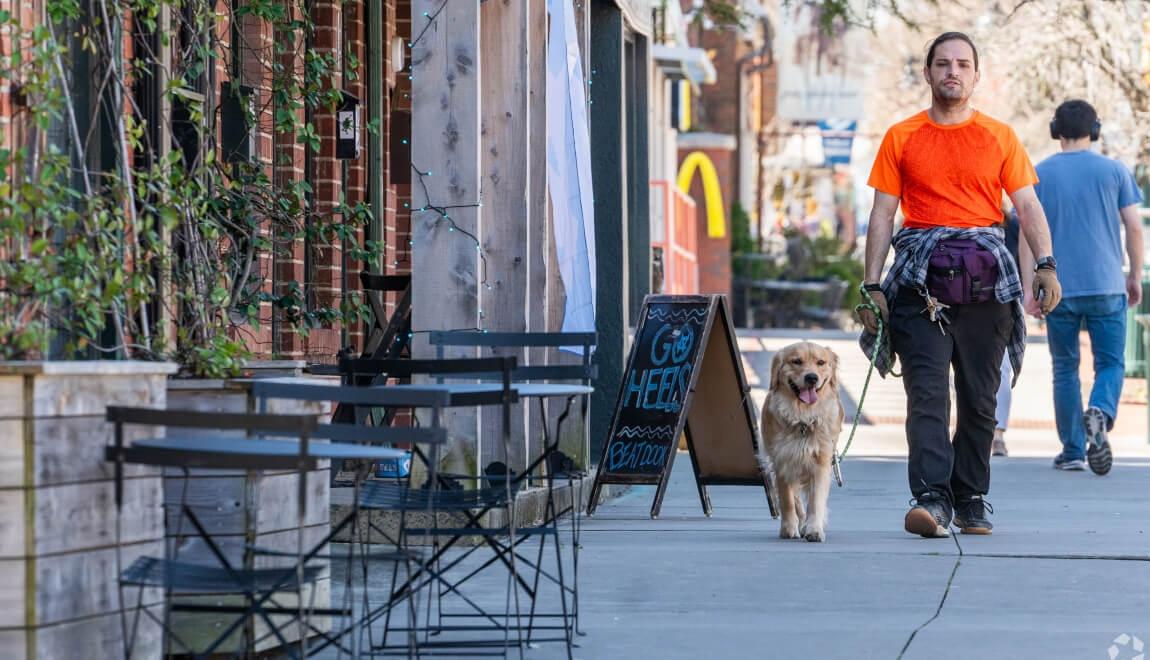 Walkable area in Chapel Hill, NC