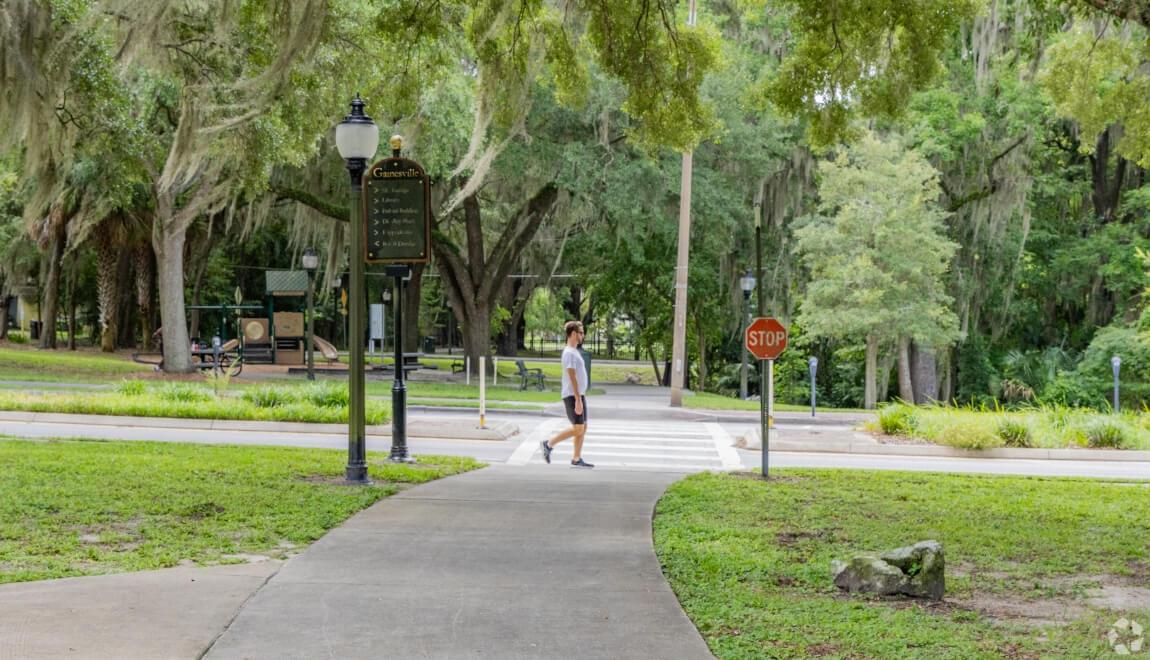 Resident walking in Gainesville, FL