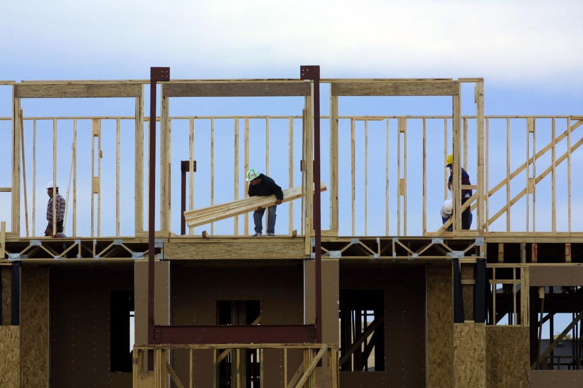 An apartment building under construction in Austin, TX.