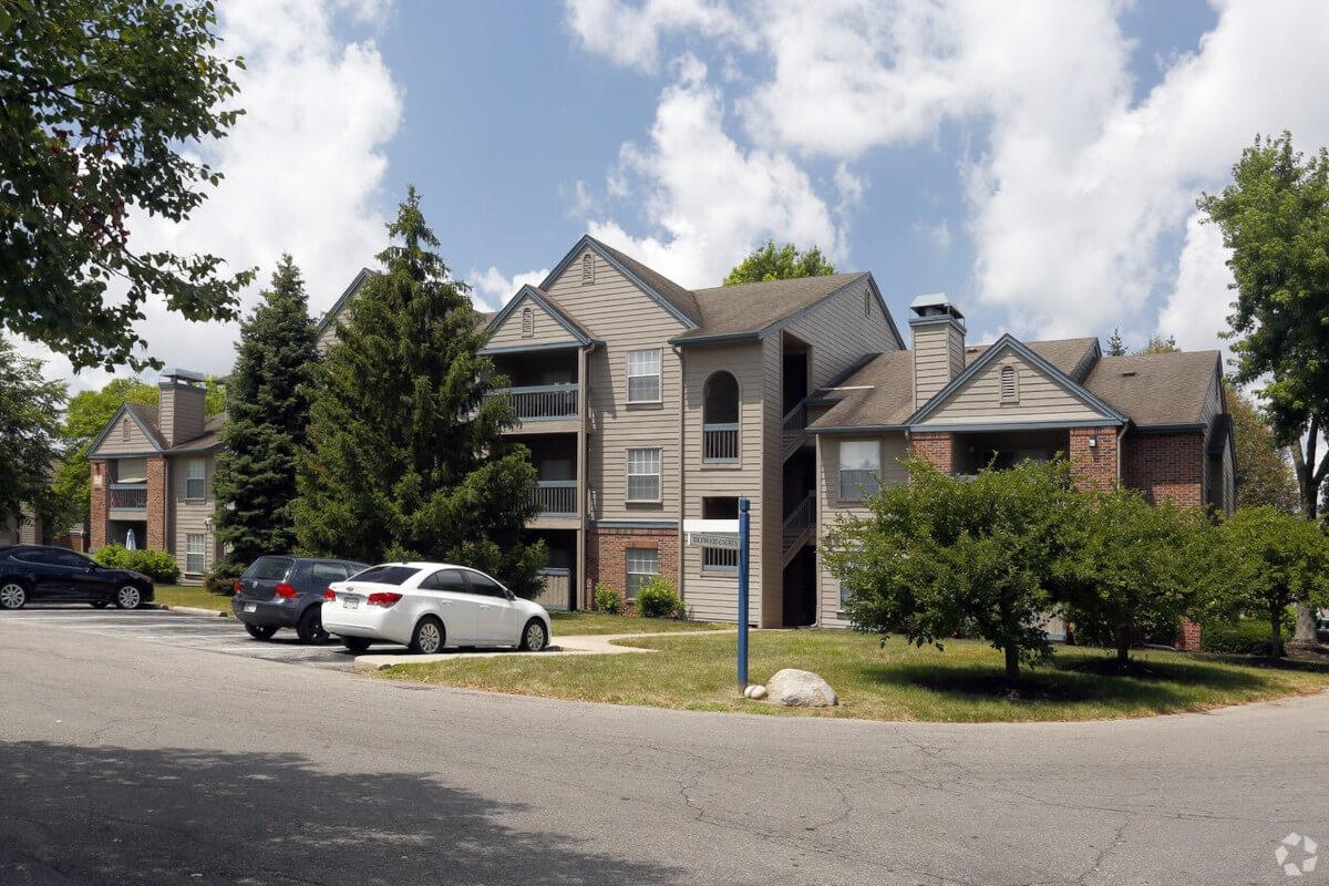 Idlewood Apartments in Eagle Creek are located on tree-lined streets.