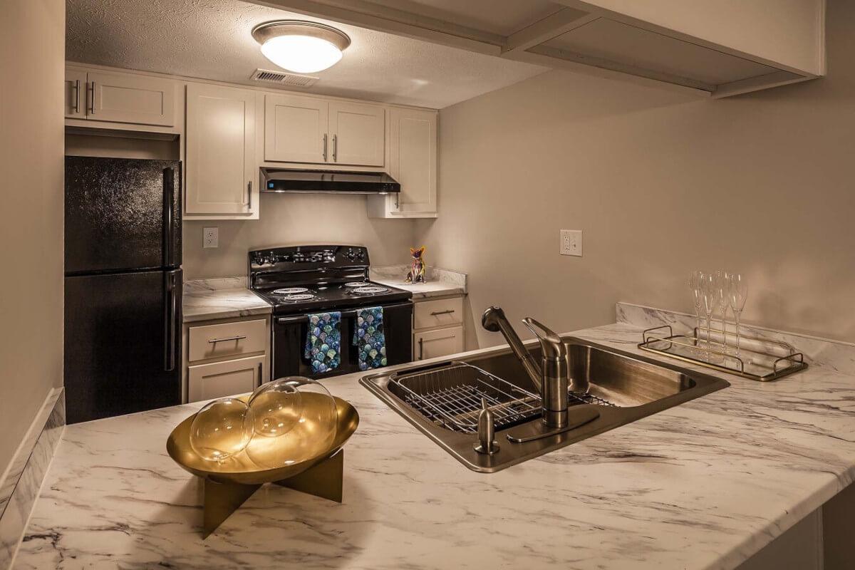 Units at The Meridian North have kitchens with lots of countertop space.