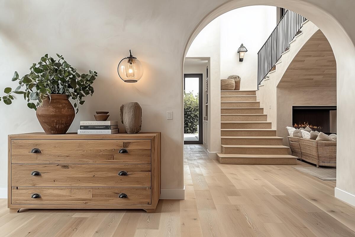 Arched doorways add a Mediterranean feel to a room.