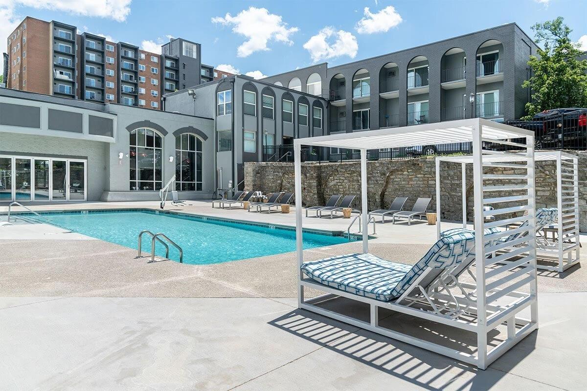 Swimming pool and cabana at The Height Apartments