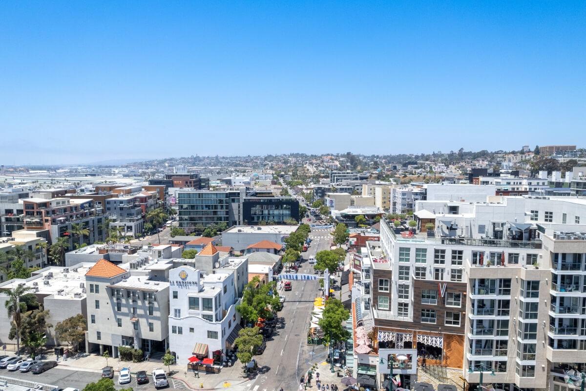 Aerial view of downtown Little Italy