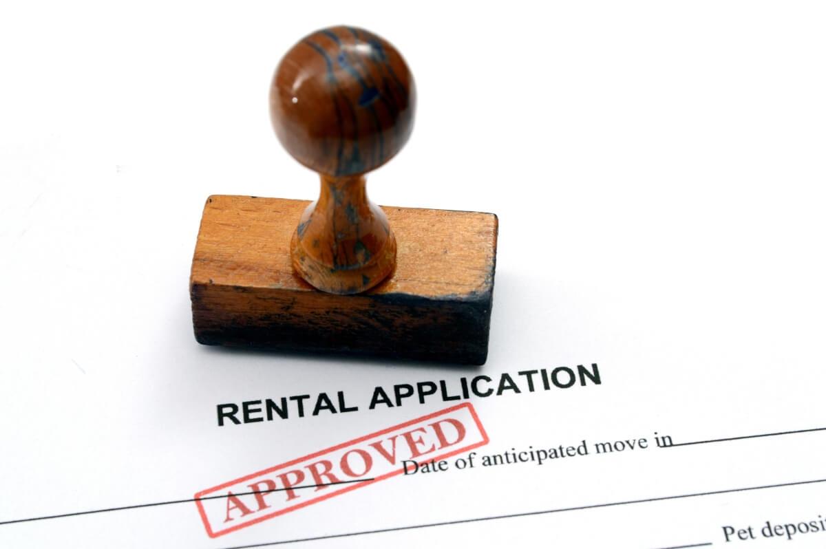 Rental application that has been stamped with "approved."