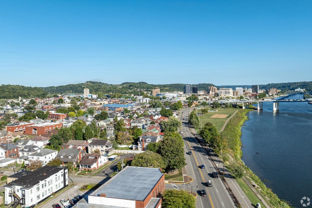 Town on the river in West Virginia.