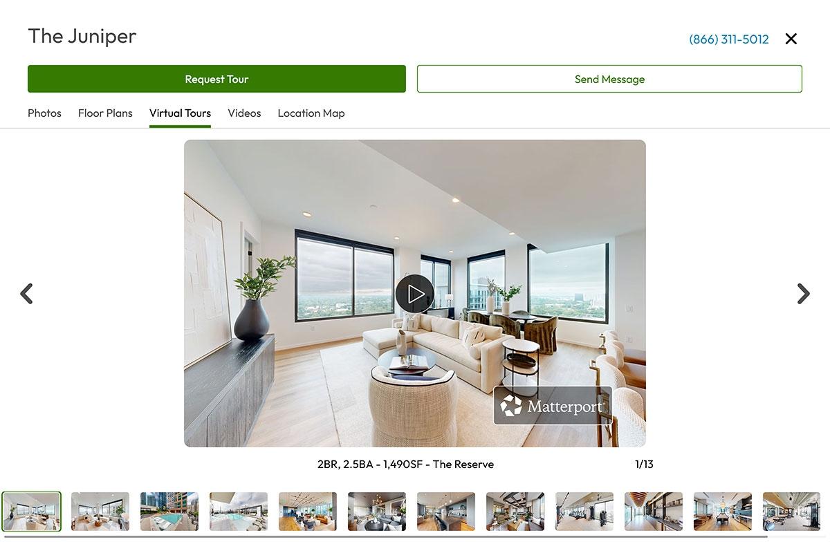 A 3D tour on Apartments.com.