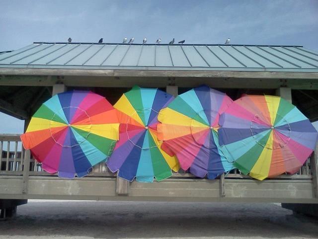 Colorful beach umbrellas