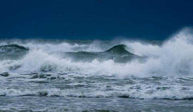 Ocean waves during a storm.