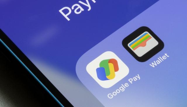 Apple Pay and Google Pay apps on smartphone