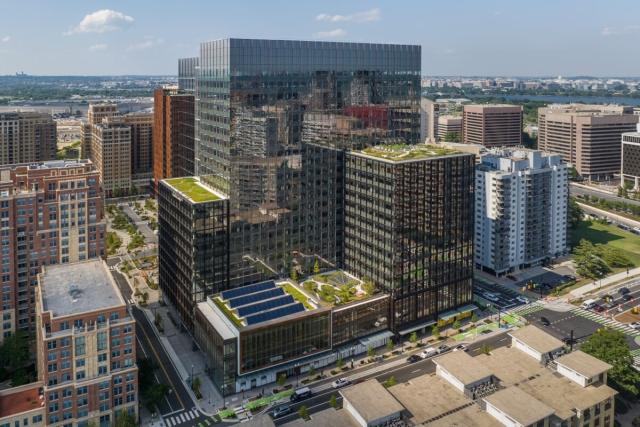 The Arlington, VA skyline on a sunny day