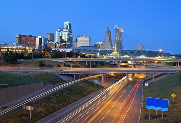 Evening view of the Kansas City skyline