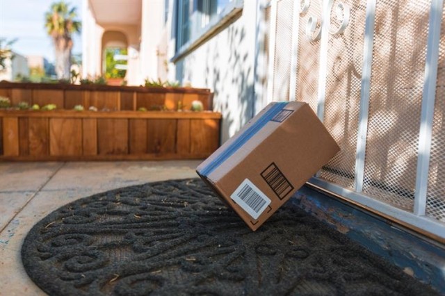 A package sitting by the front door