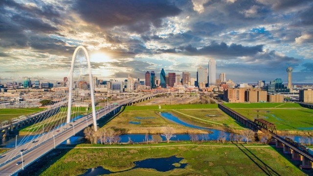 Green space in the Oak Lawn neighborhood of Dallas, Texas.