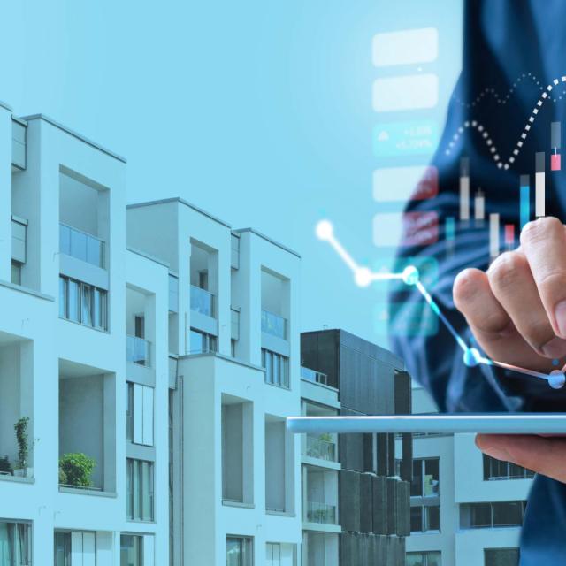 Real estate data on tablet