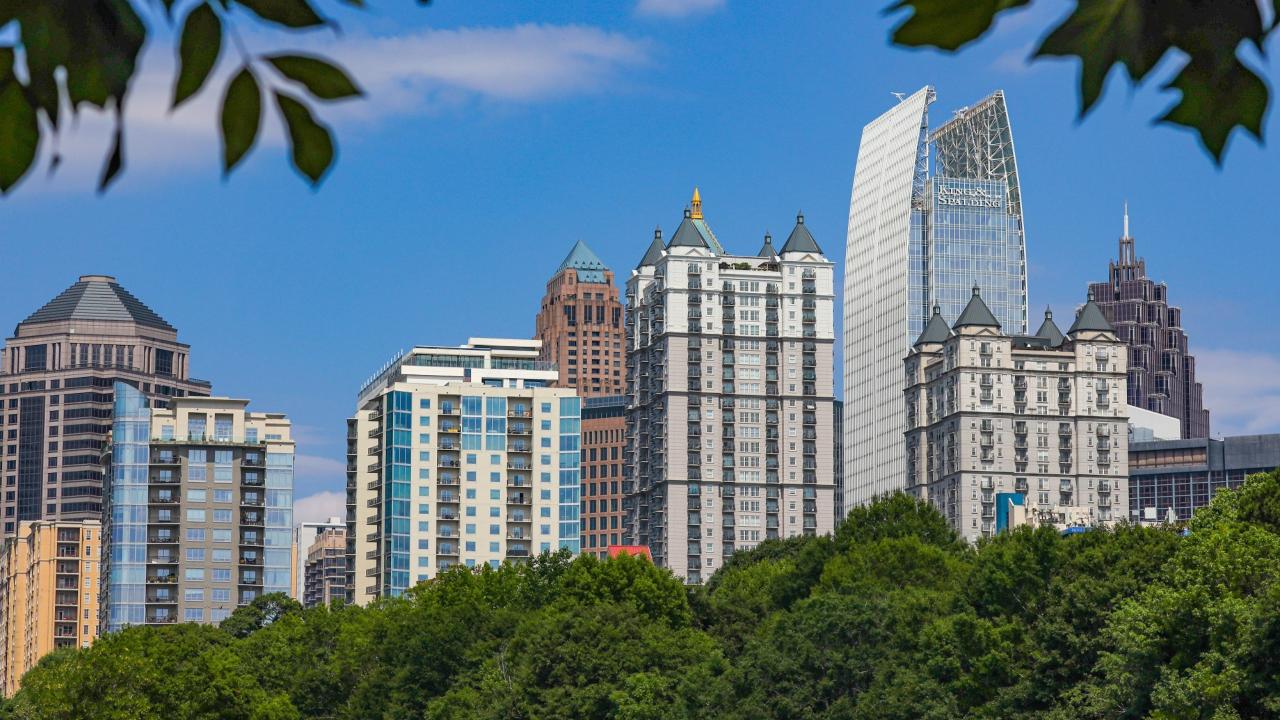 High-rise apartment buildings in Atlanta's Midtown neighborhood