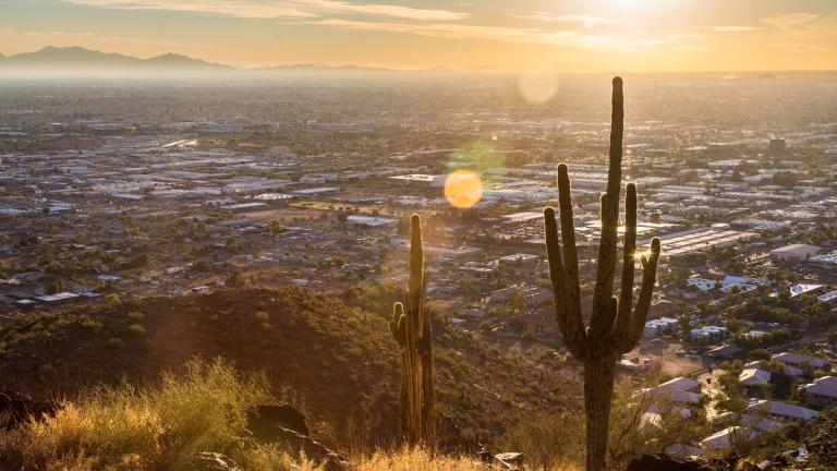 View of Phoenix from mountains