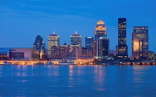 A skyline photo of Louisville, Kentucky