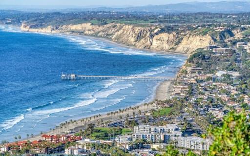 An aerial photo of San Diego, California and its waterfront