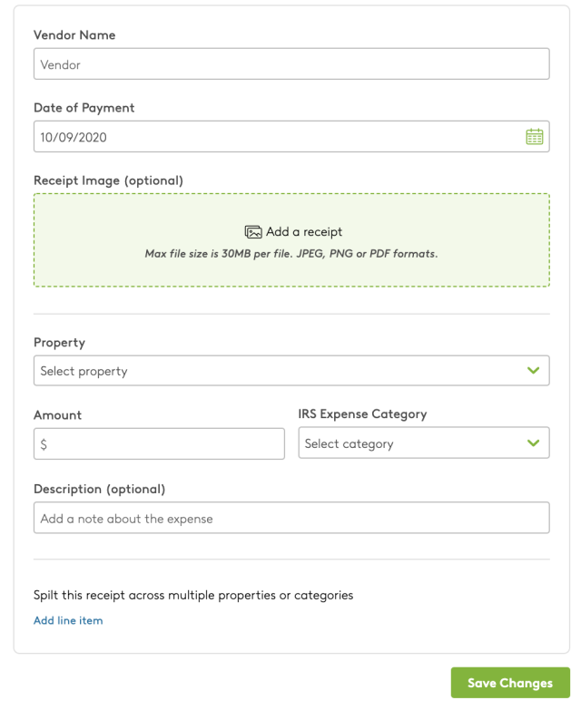 An image of expense tracking on Apartments.com.