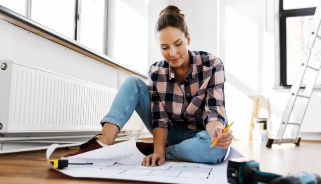 Landlord planning home renovations for her rental property. 