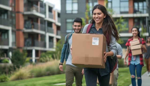 College students moving into rental. 