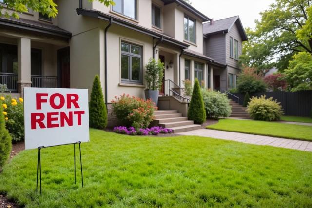 Rental home showcases strong curb appeal. 