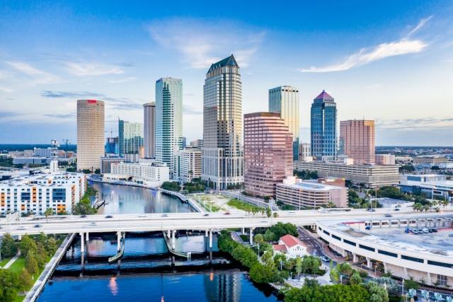 Downtown Tampa, FL over the river.