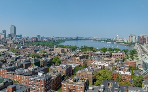 An aerial image of downtown Boston. 