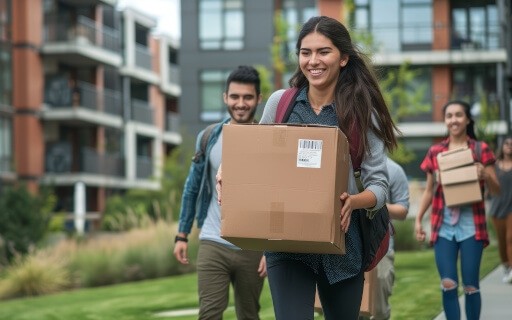 College students moving into rental. 