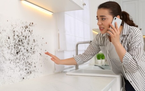 Tenant discovers mold in kitchen. 