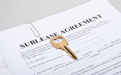 Document for a sublease agreement